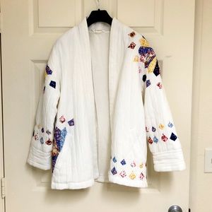 Anthropologie Quilted Wrap Cardigan